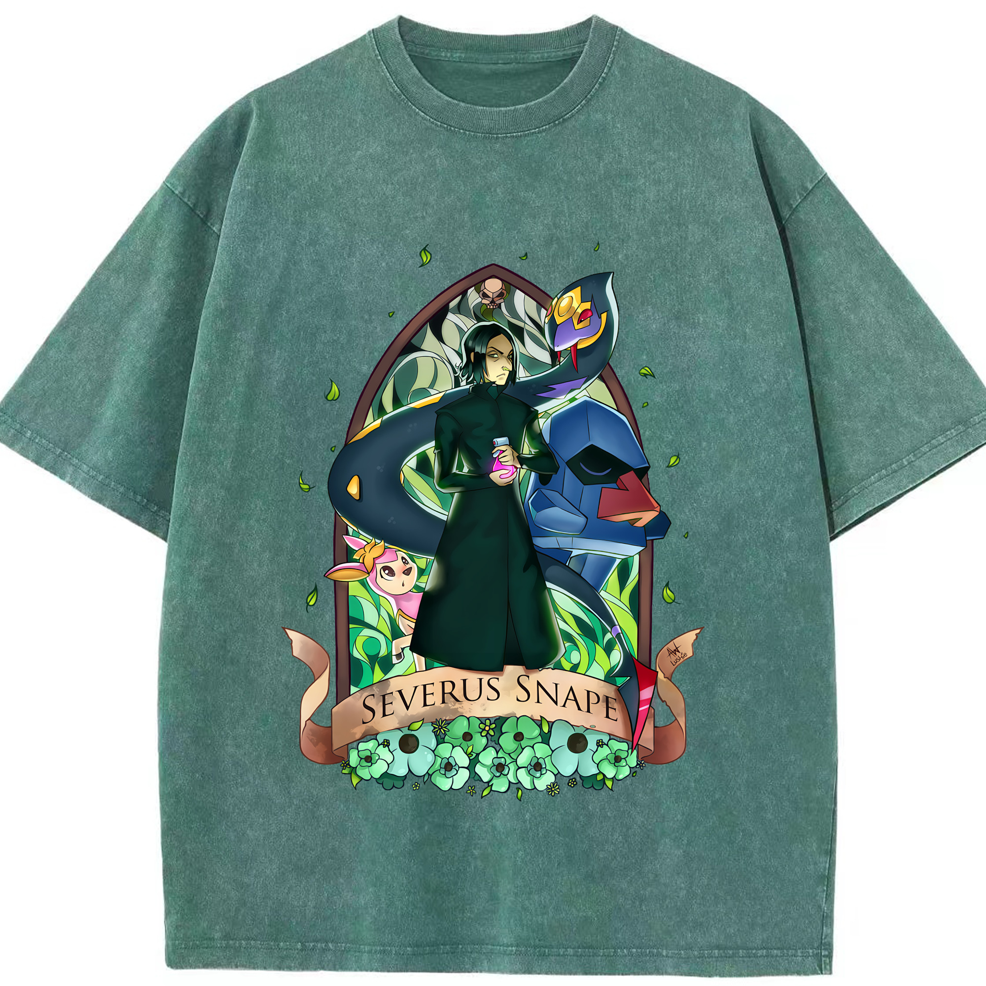 （画像用） Harry Potter ハリー・ポッターシリーズ 綿100% ヴィンテージ風 半袖Tシャツ（フロントプリント）